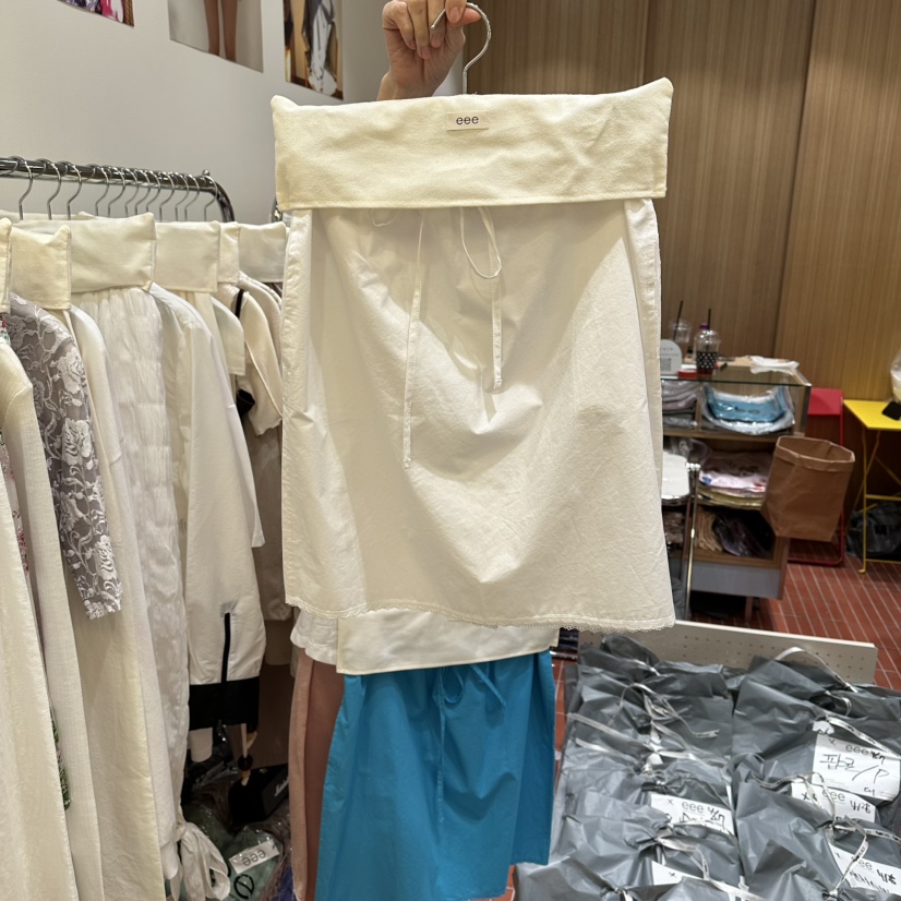 EEE東大門實拍韓國女裝新款休閑熱賣時尚職業26春夏短裙蕾絲棉EEE短裙圖色1