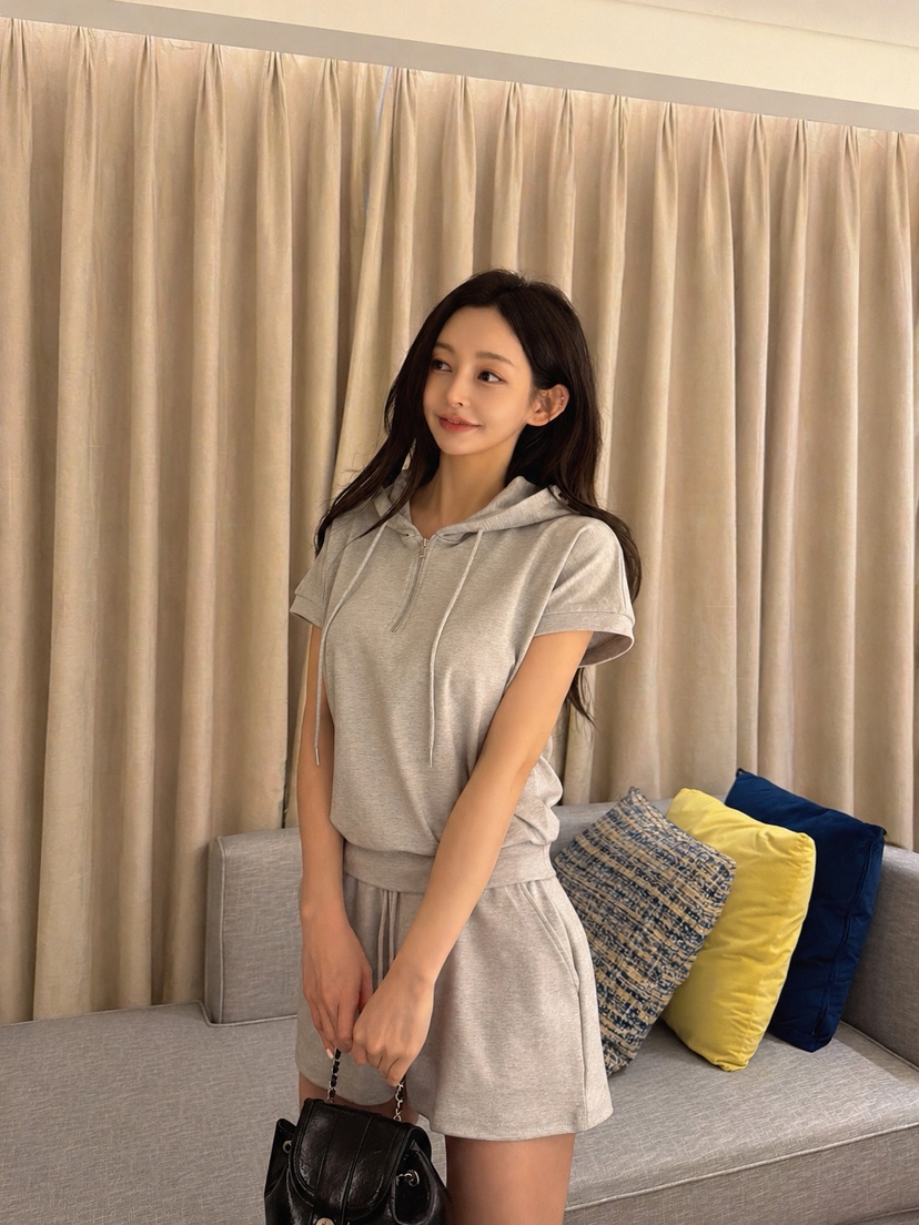 CLOTH東大門實拍韓國女裝新款熱賣26春夏26夏季時尚套裝連帽CLOTH套裝