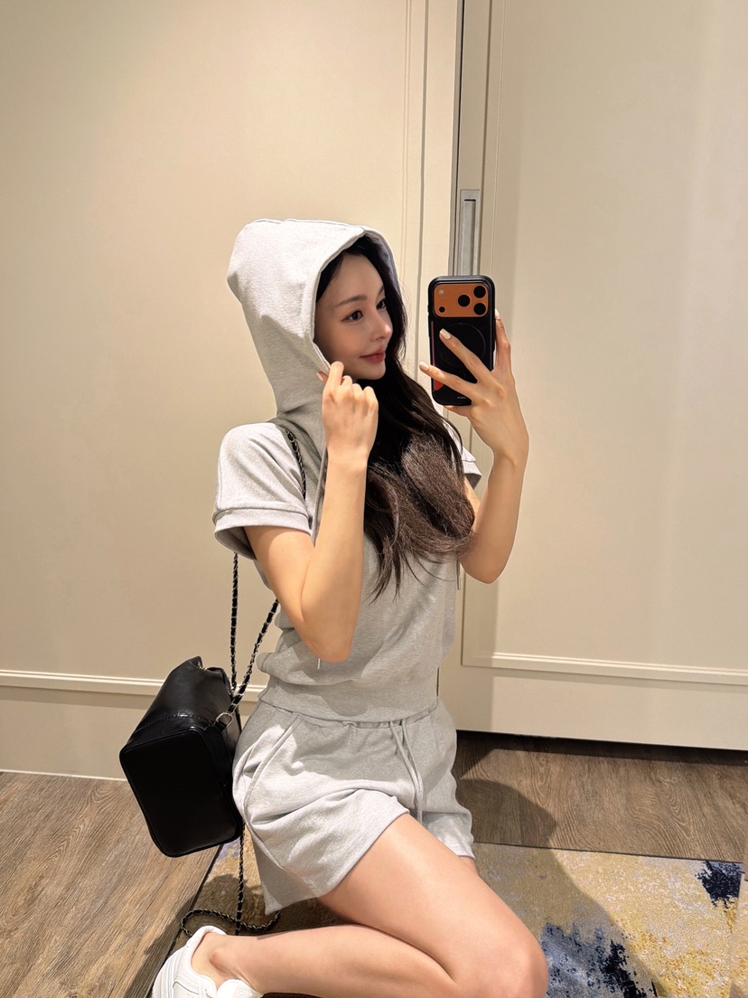 CLOTH東大門實拍韓國女裝新款熱賣26春夏26夏季時尚套裝連帽CLOTH套裝