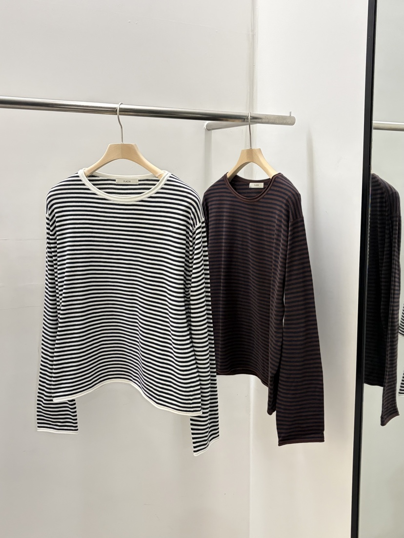 REGULARLY/PLACOR韓國東大門代購女士新款推薦長袖T恤條紋REGULARLY/PLACOR長袖T恤