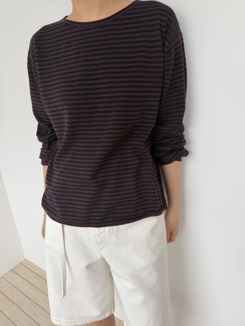 REGULARLY/PLACOR韓國東大門代購女士新款推薦長袖T恤條紋REGULARLY/PLACOR長袖T恤