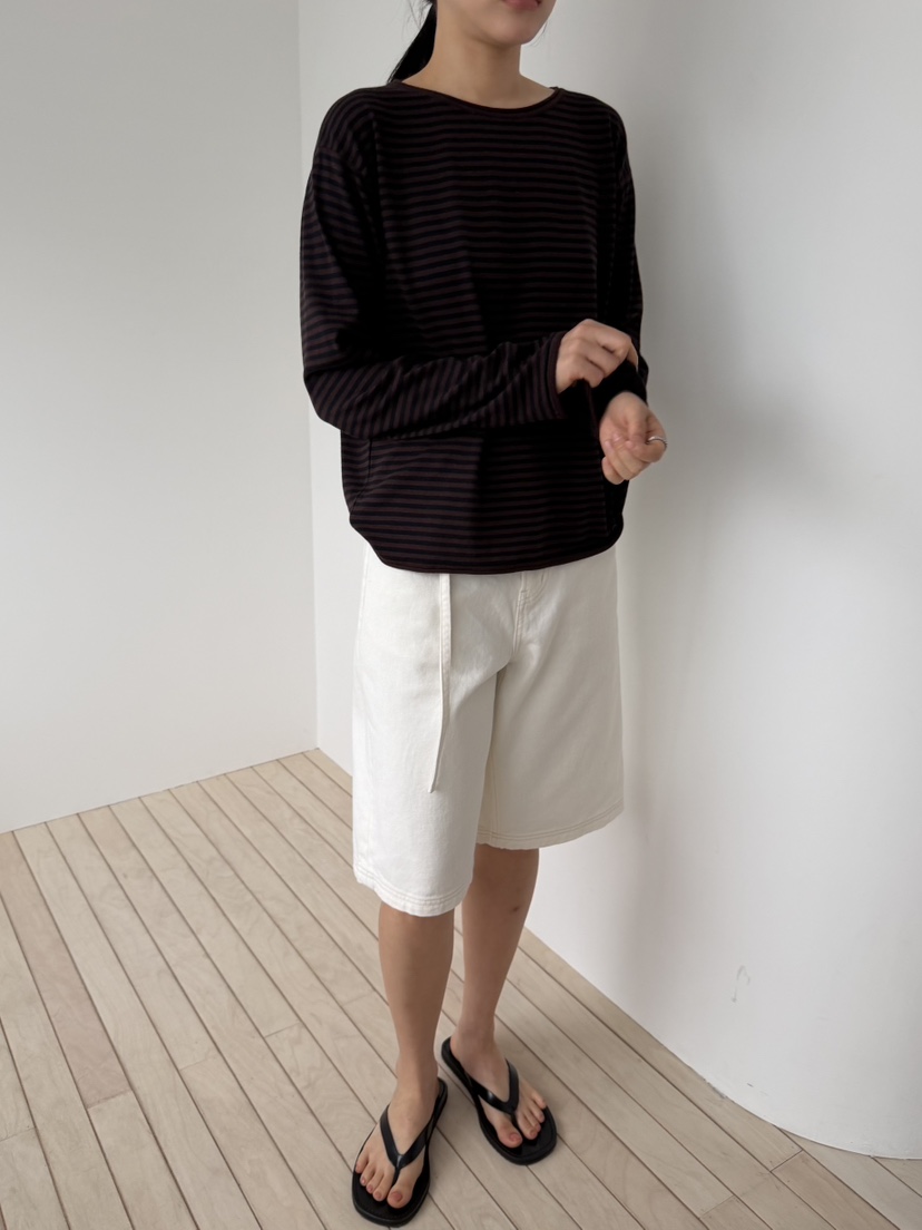 REGULARLY/PLACOR韓國東大門代購女士新款推薦長袖T恤條紋REGULARLY/PLACOR長袖T恤