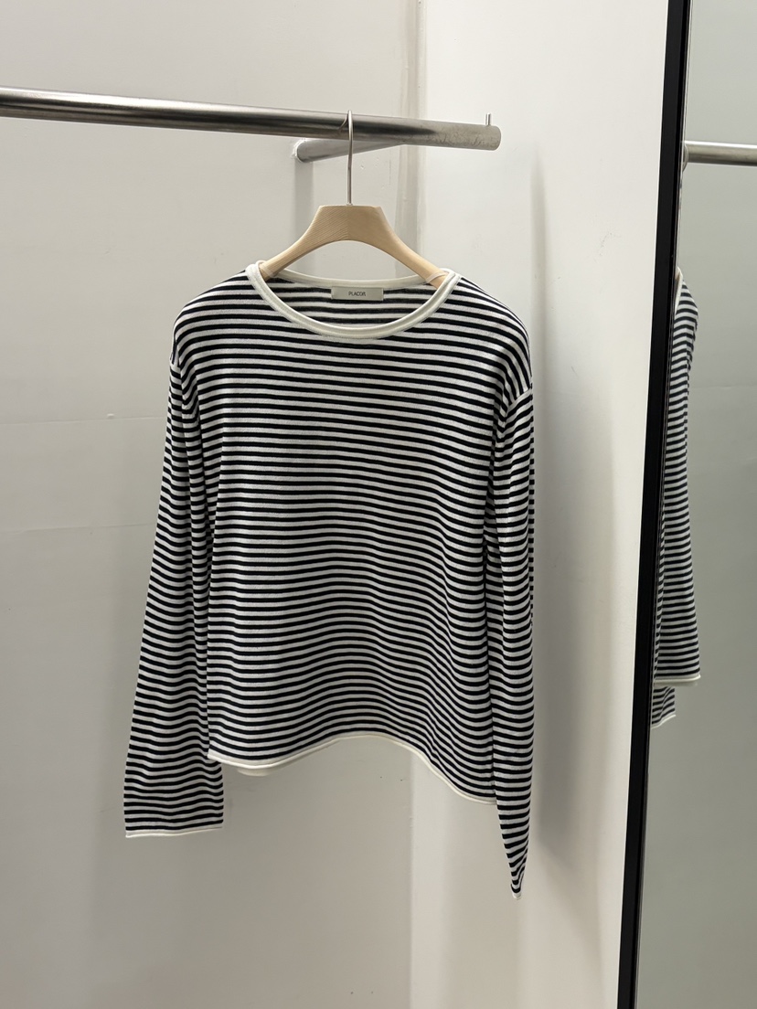 REGULARLY/PLACOR韓國東大門代購女士新款推薦長袖T恤條紋REGULARLY/PLACOR長袖T恤圖色1