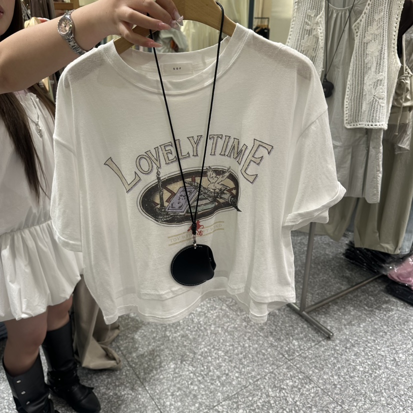 SOF韓國東大門代購女士新款時尚休閑推薦人氣T恤不含項鏈SOFT恤圖色1