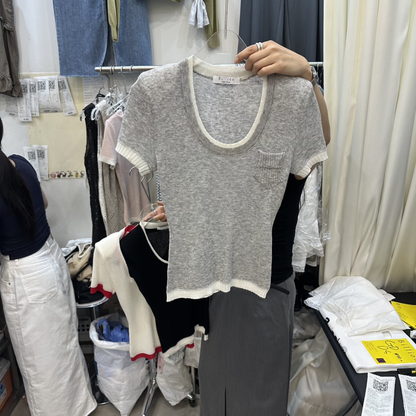 BILLION-L東大門實拍韓國女士新款推薦熱賣時尚針織衫口袋BILLION-L針織衫圖色2