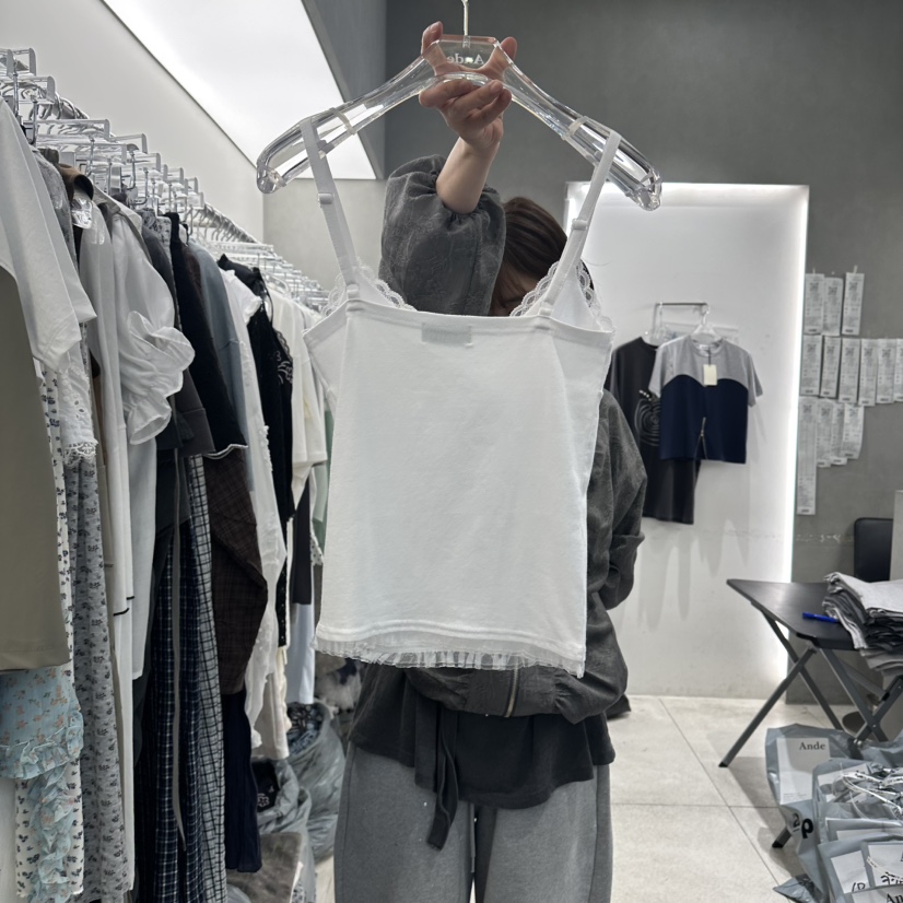 ANDE韓國東大門代購女裝新品熱賣26春夏休閑吊帶背心刺繡Ande吊帶/背心