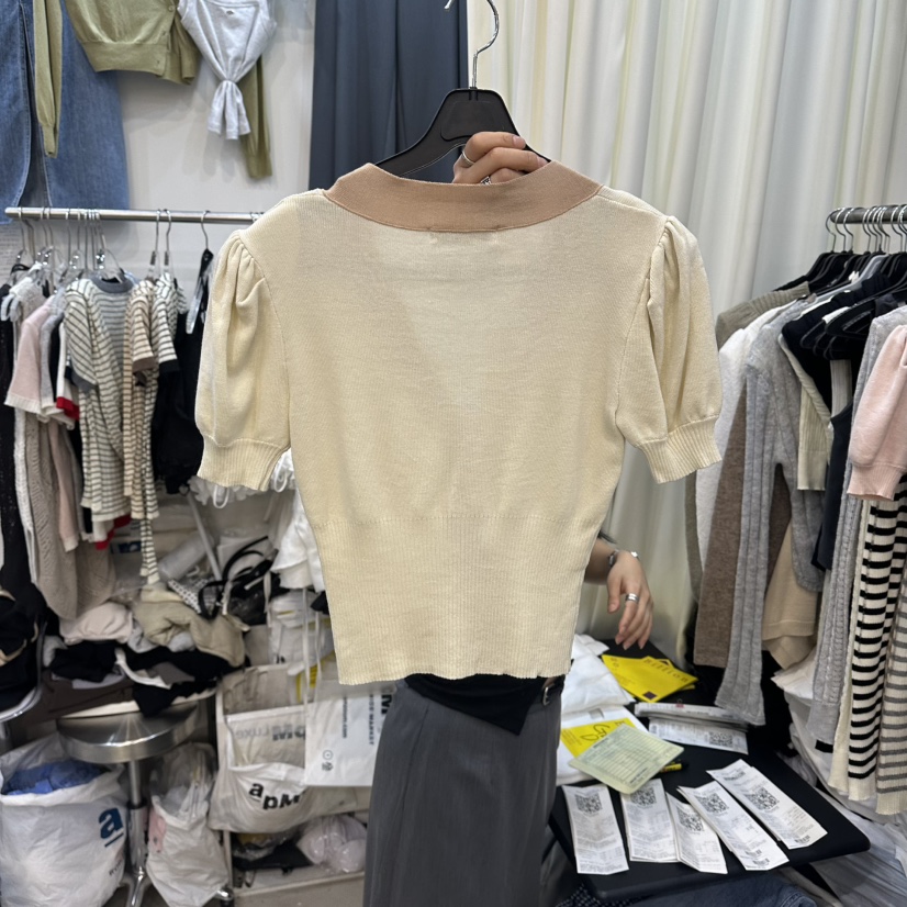 BILLION-L韓國直郵女士新品時尚推薦人氣休閑針織衫撞色BILLION-L針織衫