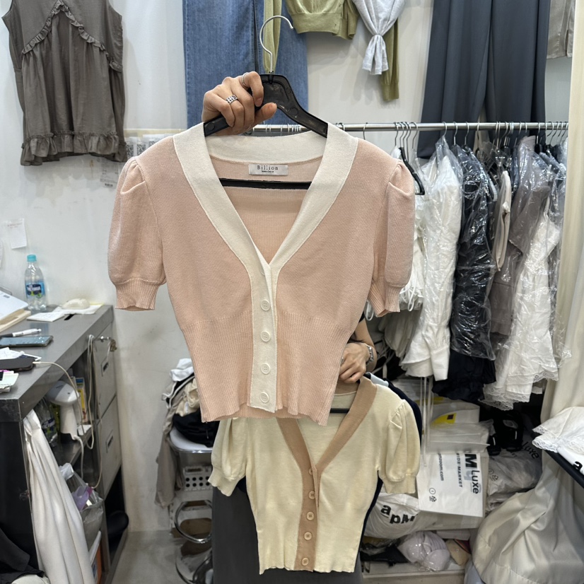 BILLION-L韓國直郵女士新品時尚推薦人氣休閑針織衫撞色BILLION-L針織衫圖色2