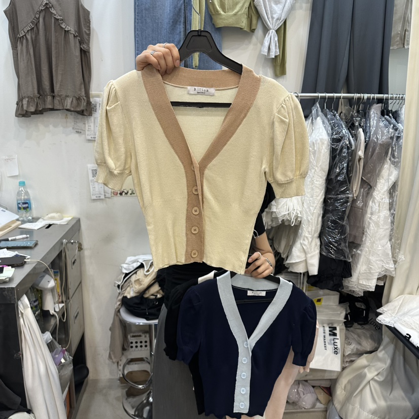 BILLION-L韓國直郵女士新品時尚推薦人氣休閑針織衫撞色BILLION-L針織衫圖色3