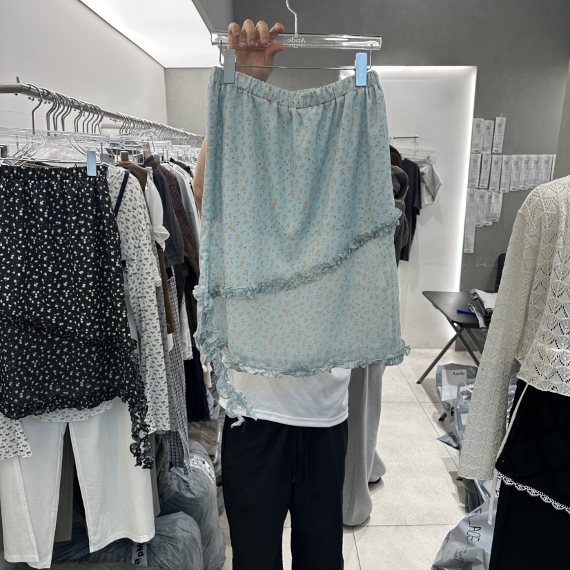 ANDE韓國東大門直郵女士新品休閑熱賣26夏季半身裙中短裙雪紡Ande半身裙/中短裙