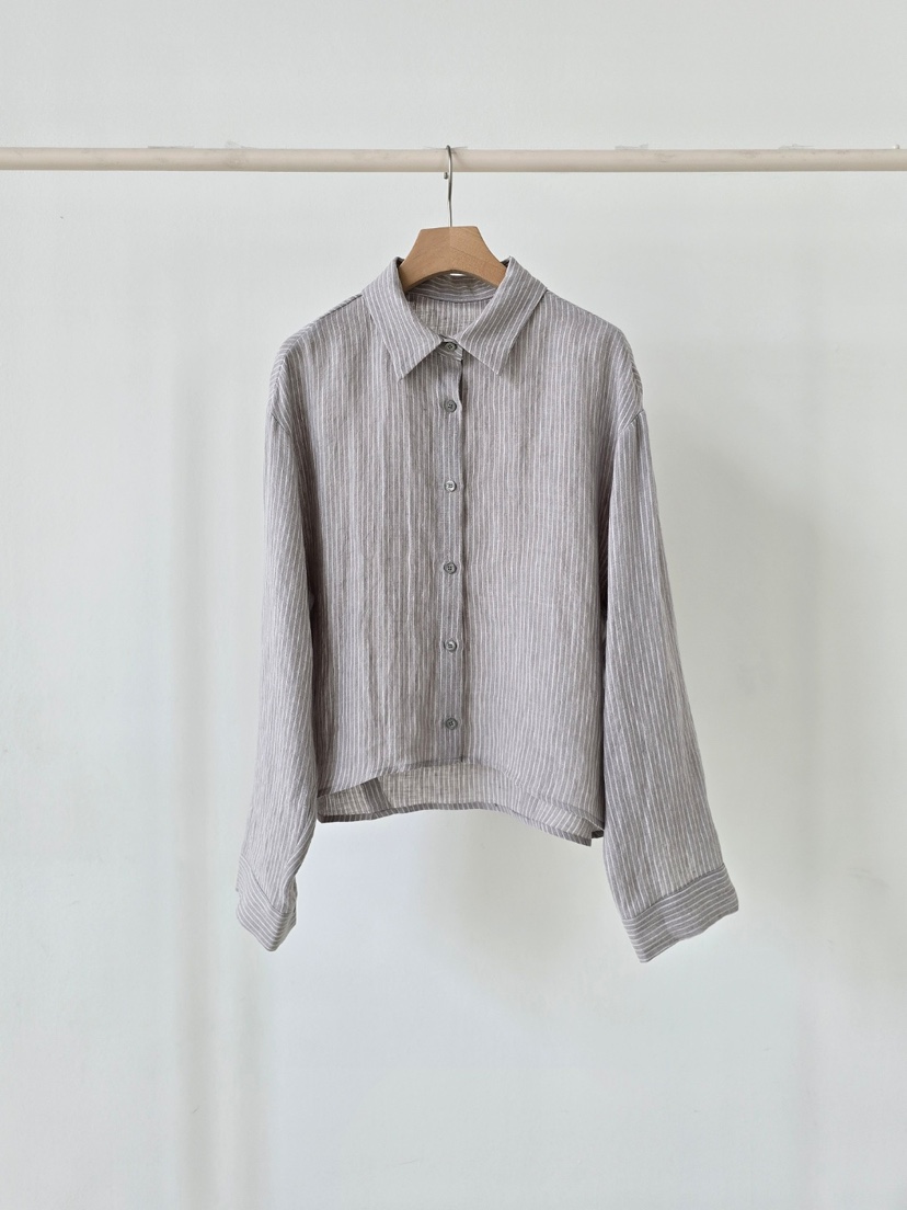 J SHOP韓國東大門直郵女士新款職業時尚休閑襯衫蕾絲衫亞麻J_SHOP襯衫/蕾絲衫圖色1灰色