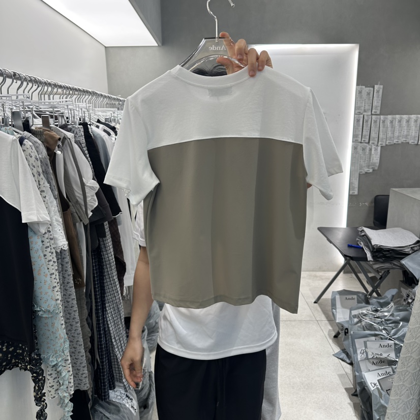 ANDE東大門實拍韓國女裝新品休閑26夏季職業人氣時尚T恤拉鏈AndeT恤