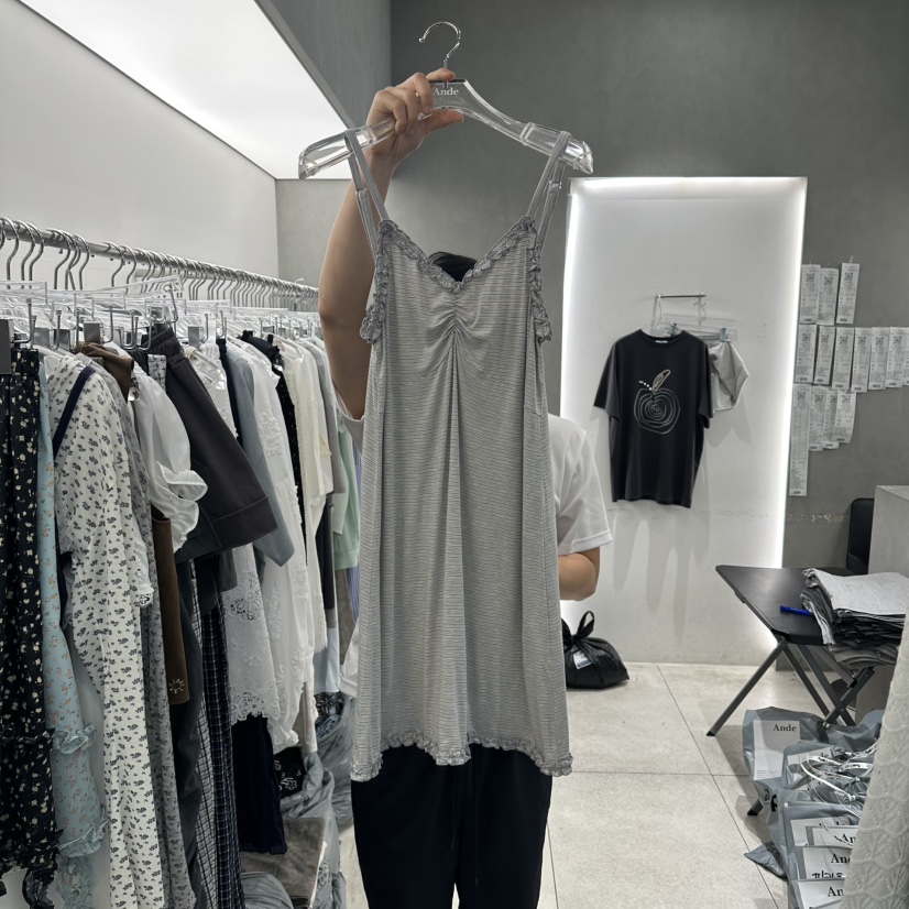 ANDE韓國代購女士新款熱賣時尚26春夏推薦連衣裙荷葉邊柔軟Ande連衣裙圖色3