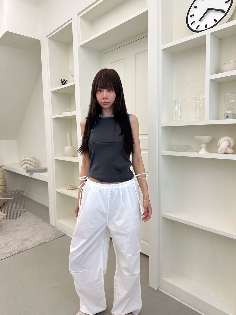 LUMIPLE韓國東大門直郵女裝新品職業熱賣26夏季休閑褲腰帶LUMIPLE休閑褲