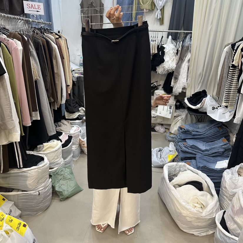 BILLION-L韓國直郵實拍女裝新款26春夏人氣熱賣長裙含腰帶BILLION-L長裙圖色2