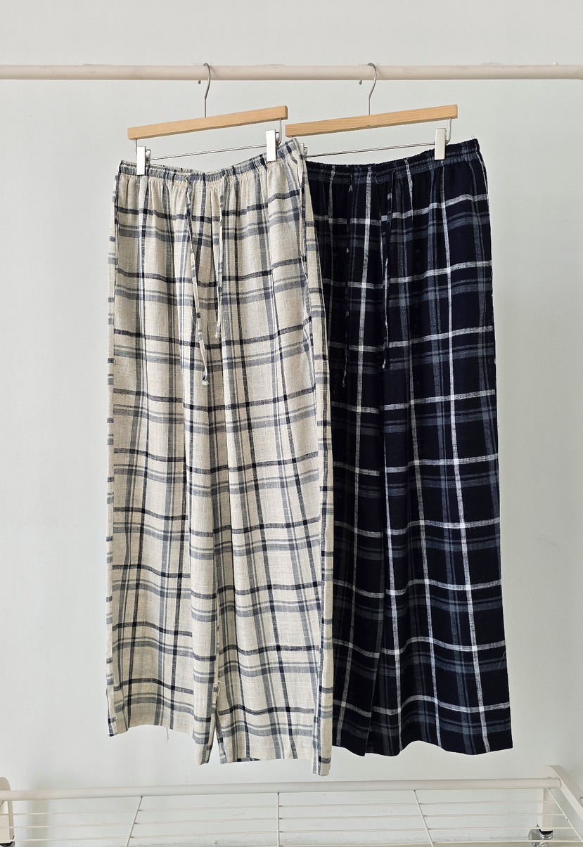 J SHOP韓國直郵實拍女裝新款26春夏26夏季人氣休閑褲格子J_SHOP休閑褲