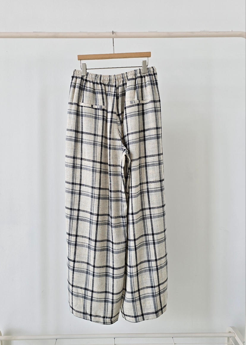 J SHOP韓國直郵實拍女裝新款26春夏26夏季人氣休閑褲格子J_SHOP休閑褲