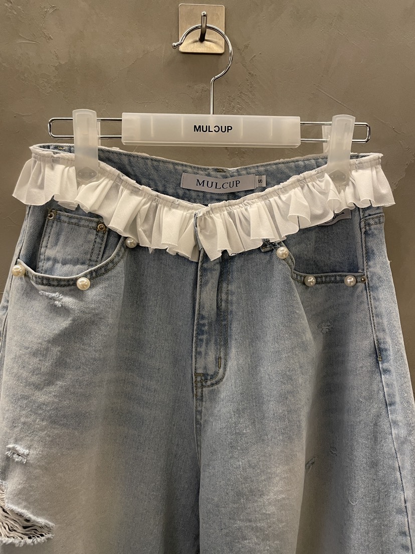 MULCUP韓國直郵實拍女士新品熱賣推薦休閑26夏季26春夏牛仔褲MULCUP牛仔褲
