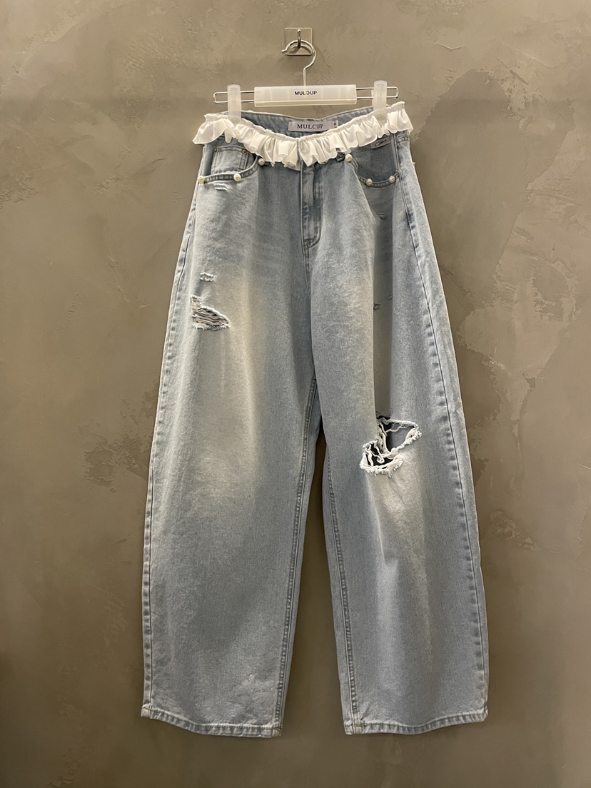 MULCUP韓國直郵實拍女士新品熱賣推薦休閑26夏季26春夏牛仔褲MULCUP牛仔褲圖色1