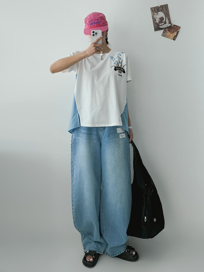 IAAN韓國代購女士新品職業休閑26夏季時尚熱賣推薦牛仔褲iaAn牛仔褲