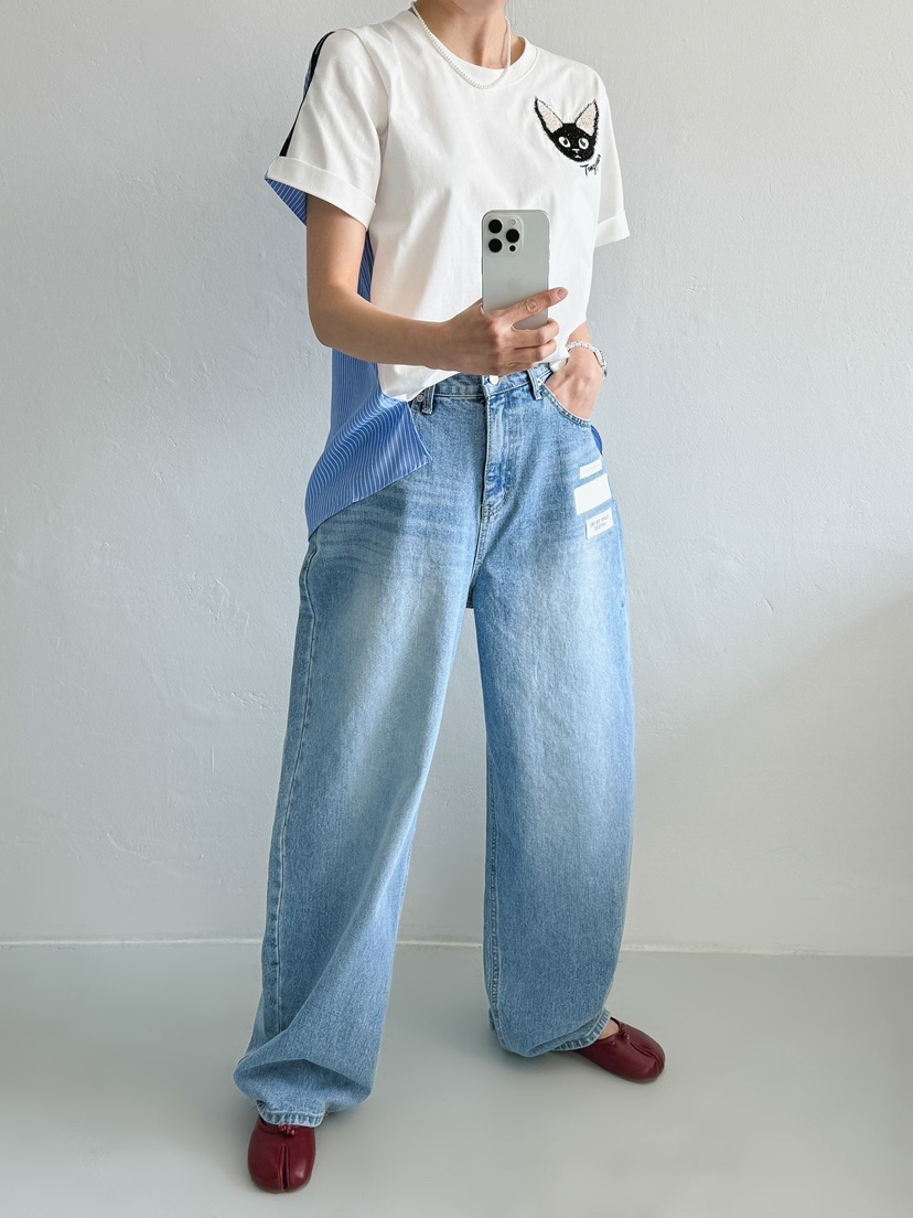 IAAN韓國代購女士新品職業休閑26夏季時尚熱賣推薦牛仔褲iaAn牛仔褲