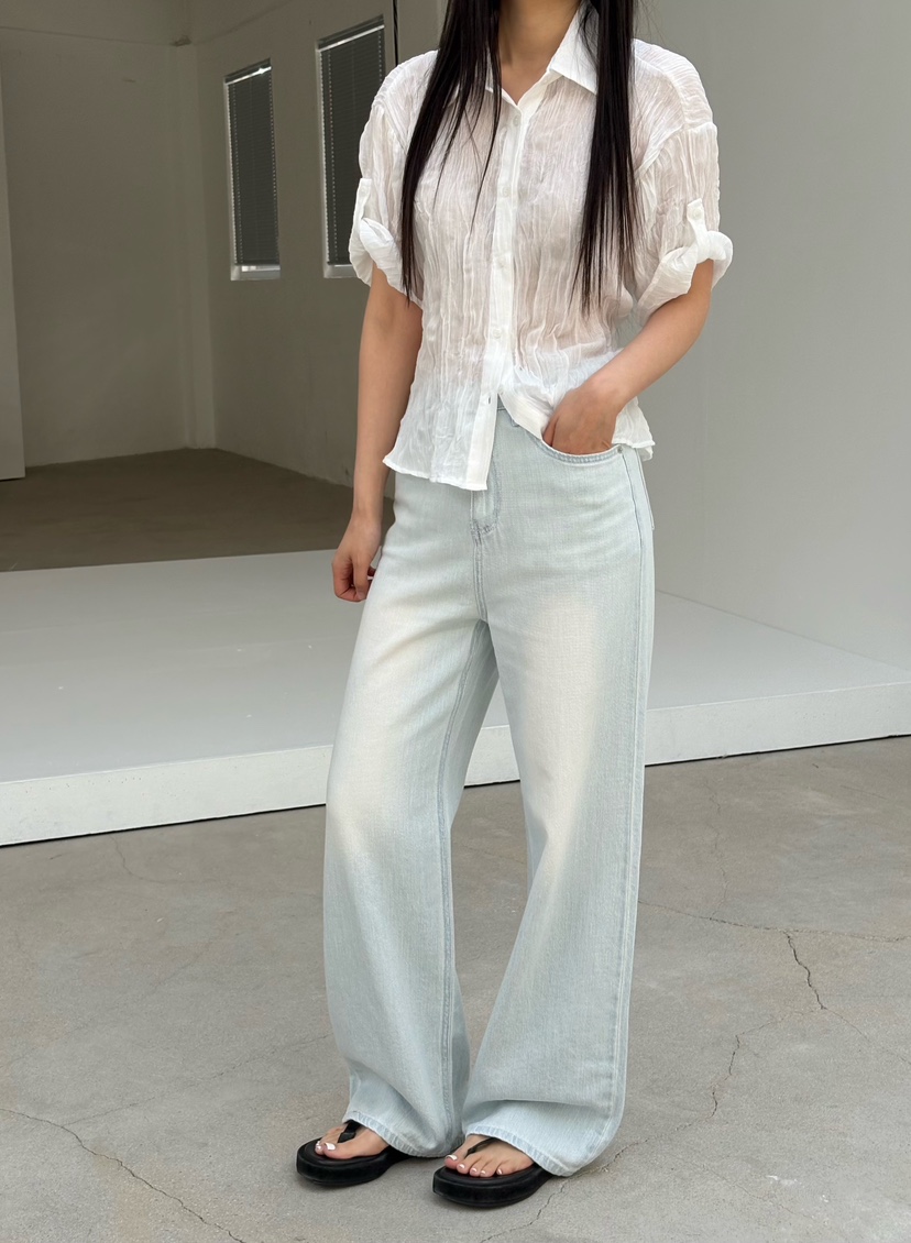 Verbena韓國直郵女裝新款熱賣休閑時尚職業人氣牛仔褲亞麻Verbena牛仔褲