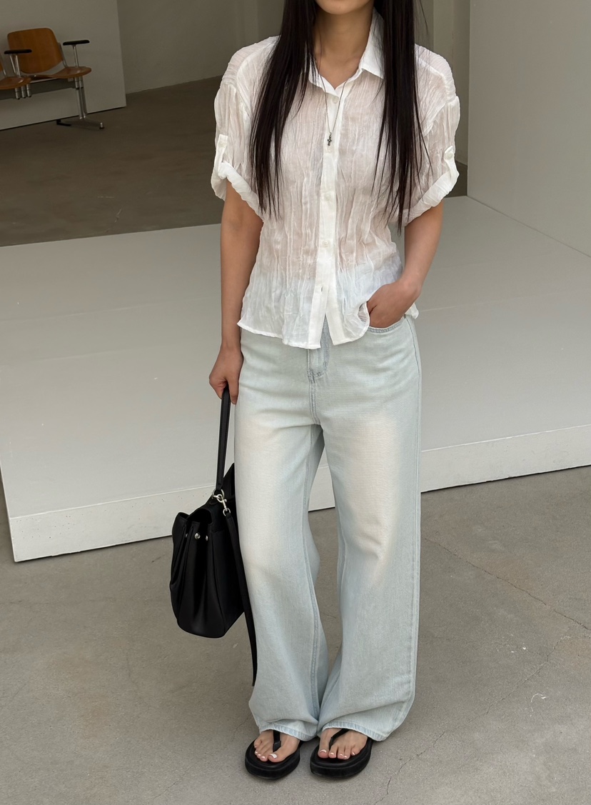 Verbena韓國直郵女裝新款熱賣休閑時尚職業人氣牛仔褲亞麻Verbena牛仔褲