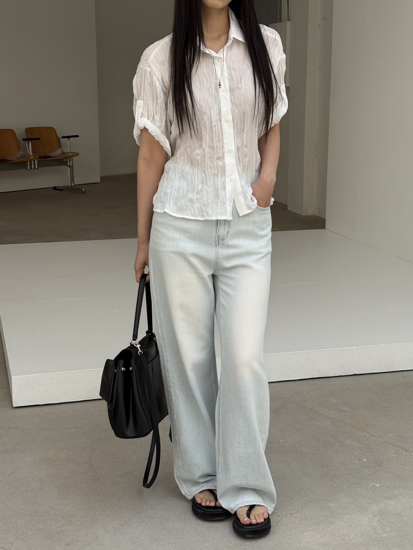 Verbena韓國直郵女裝新款熱賣休閑時尚職業人氣牛仔褲亞麻Verbena牛仔褲