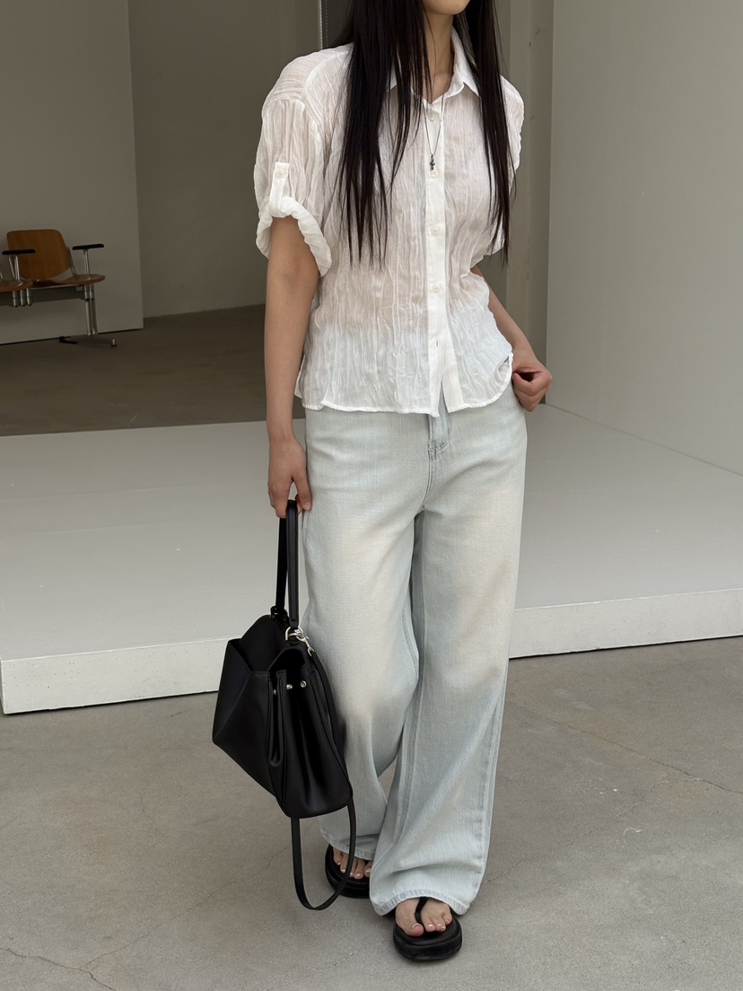 Verbena韓國直郵女裝新款熱賣休閑時尚職業人氣牛仔褲亞麻Verbena牛仔褲