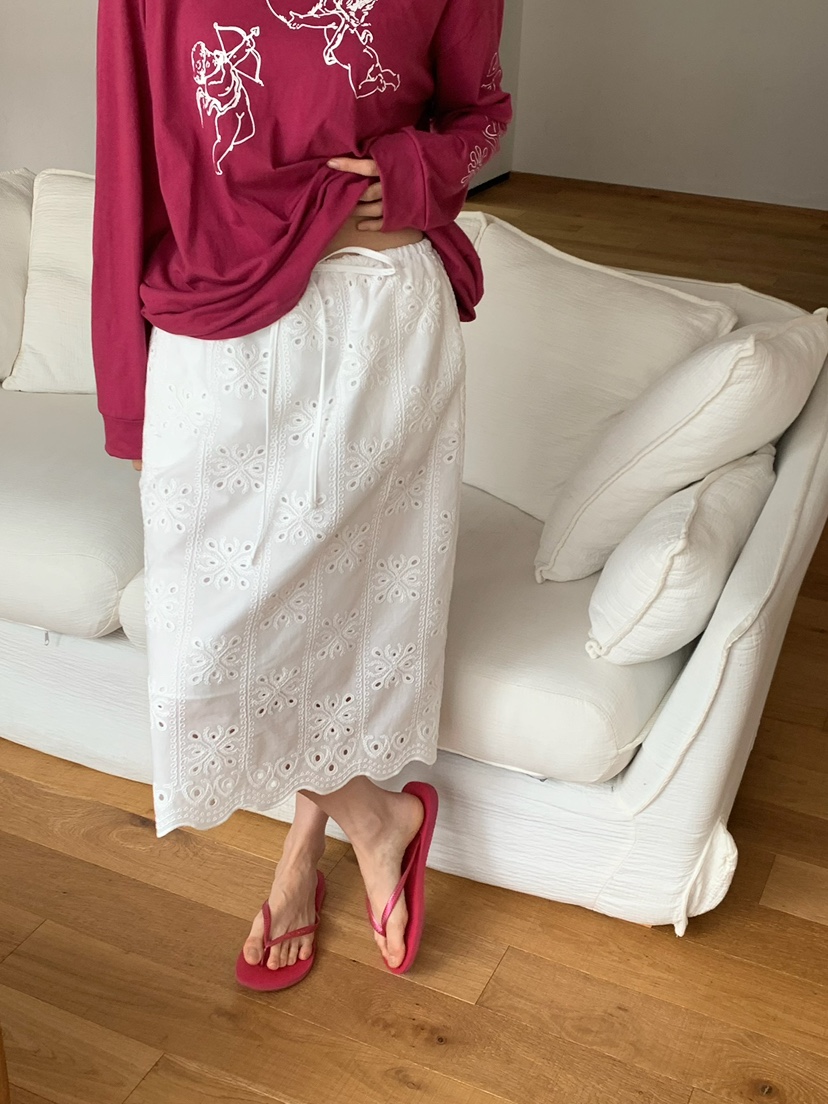 LOVE MY SANTA韓國東大門直郵女士新款26夏季半身裙中短裙刺繡Santa/LOVE MY SANTA半身裙/中短裙圖色1