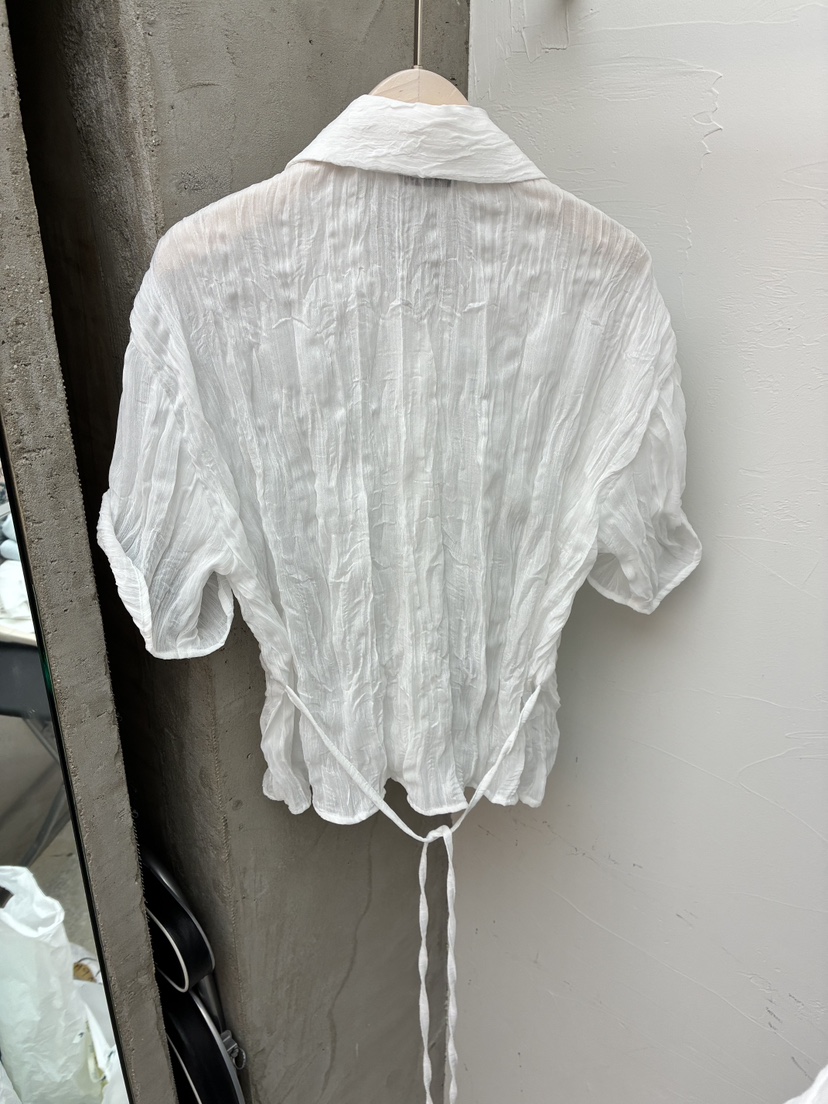 Verbena東大門實拍韓國女士新品26夏季26春夏休閑襯衫蕾絲衫Verbena襯衫/蕾絲衫