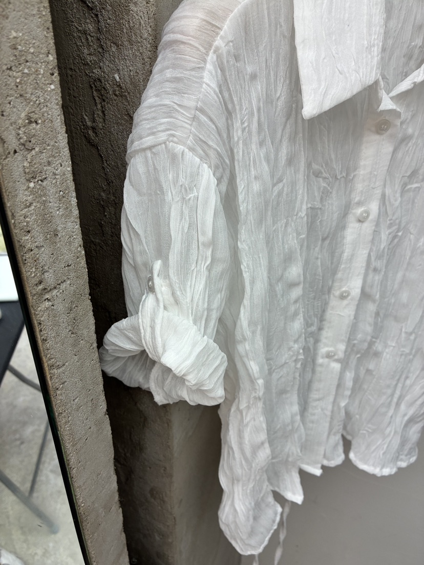 Verbena東大門實拍韓國女士新品26夏季26春夏休閑襯衫蕾絲衫Verbena襯衫/蕾絲衫