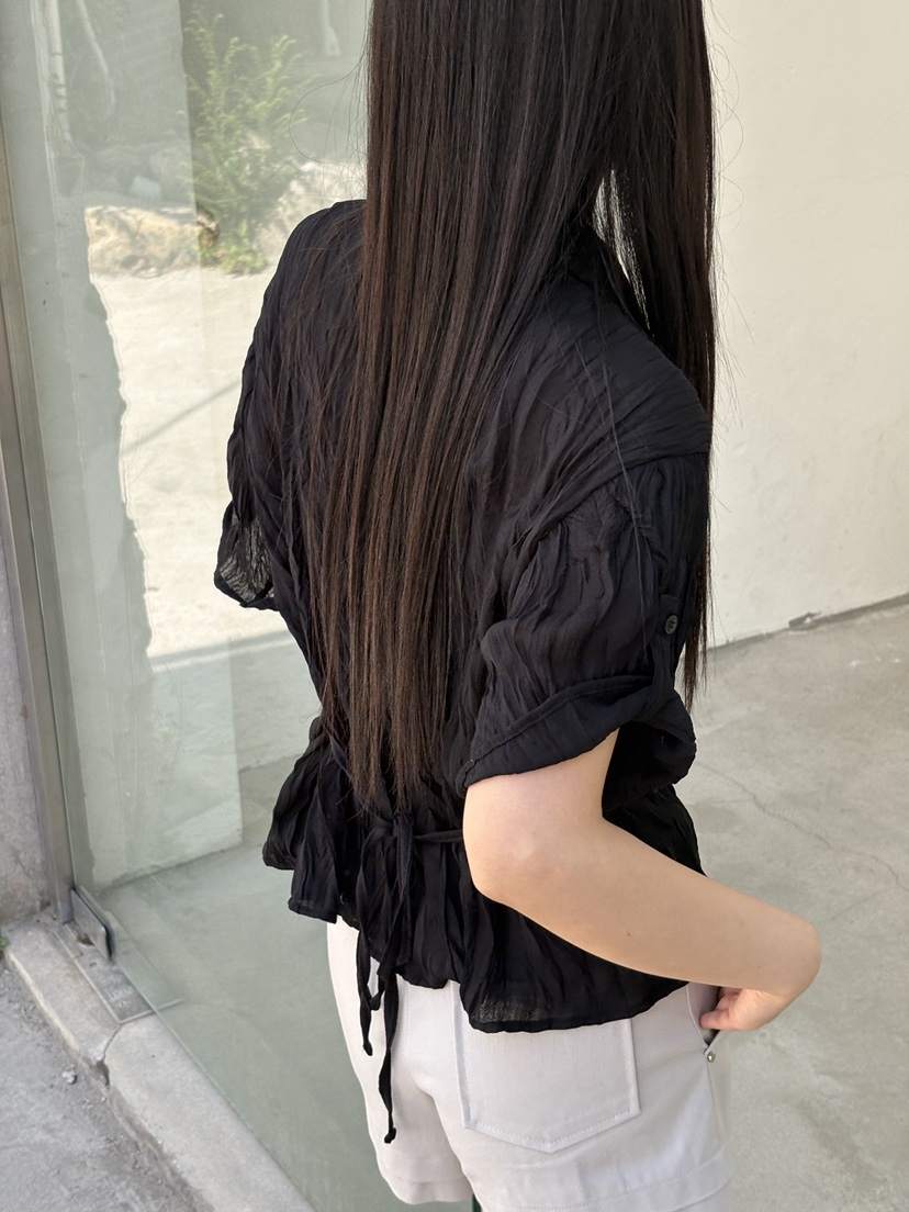 Verbena東大門實拍韓國女士新品26夏季26春夏休閑襯衫蕾絲衫Verbena襯衫/蕾絲衫