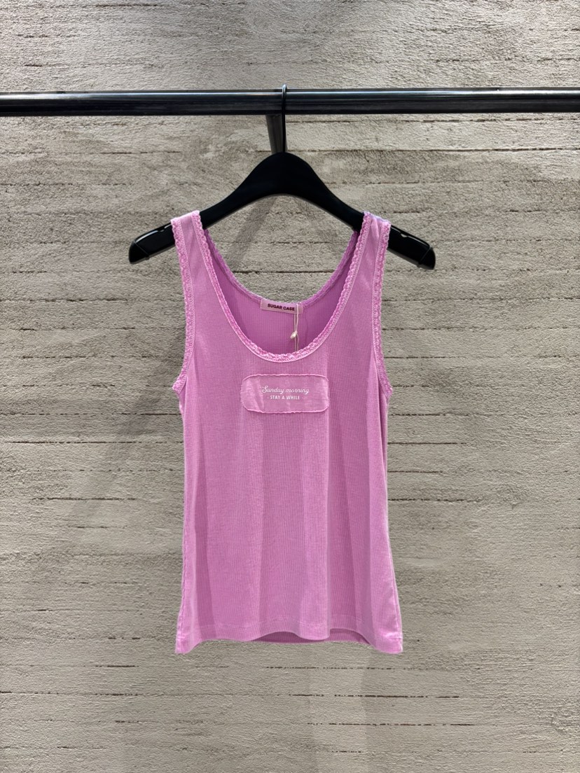 SUGAR CASE東大門實拍女裝新品職業推薦人氣吊帶背心蕾絲SUGAR CASE吊帶/背心圖色2