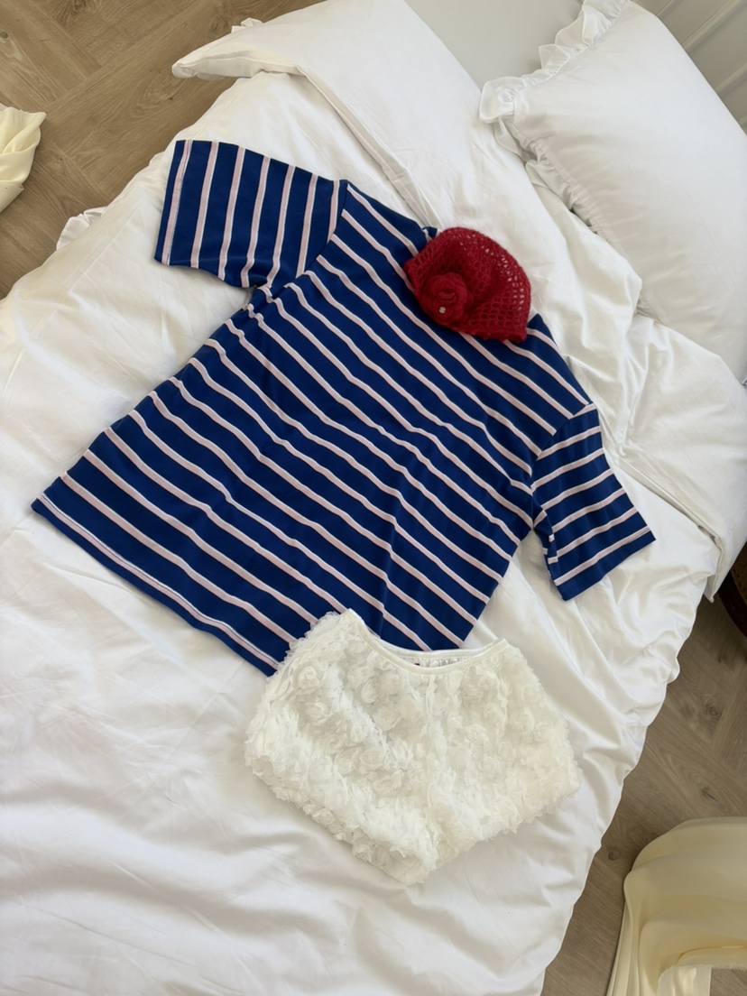 PLATFORM-L韓國東大門代購女裝新品26夏季推薦熱賣T恤海軍PLATFORMT恤