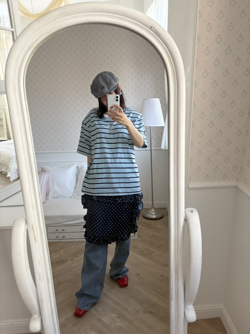 PLATFORM-L韓國東大門代購女裝新品26夏季推薦熱賣T恤海軍PLATFORMT恤