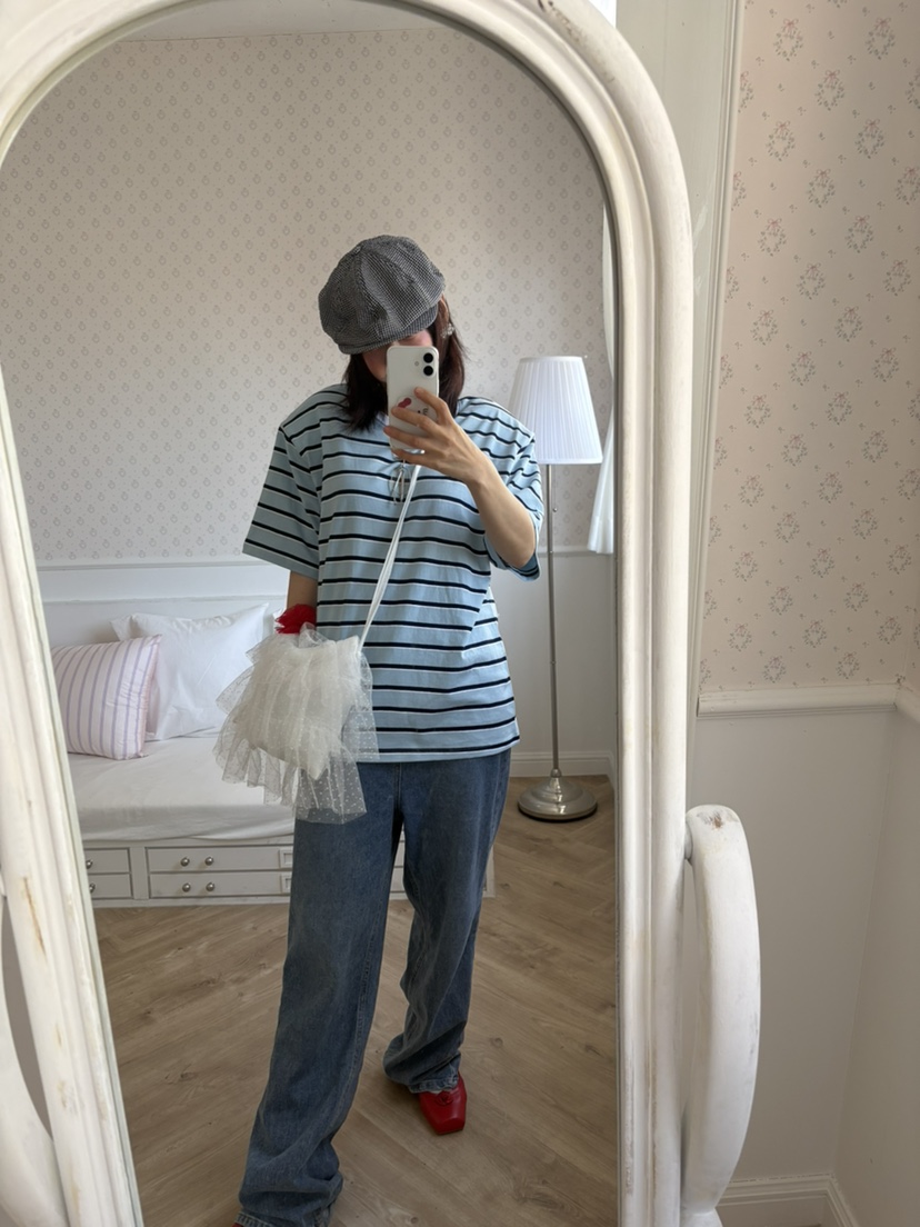 PLATFORM-L韓國東大門代購女裝新品26夏季推薦熱賣T恤海軍PLATFORMT恤