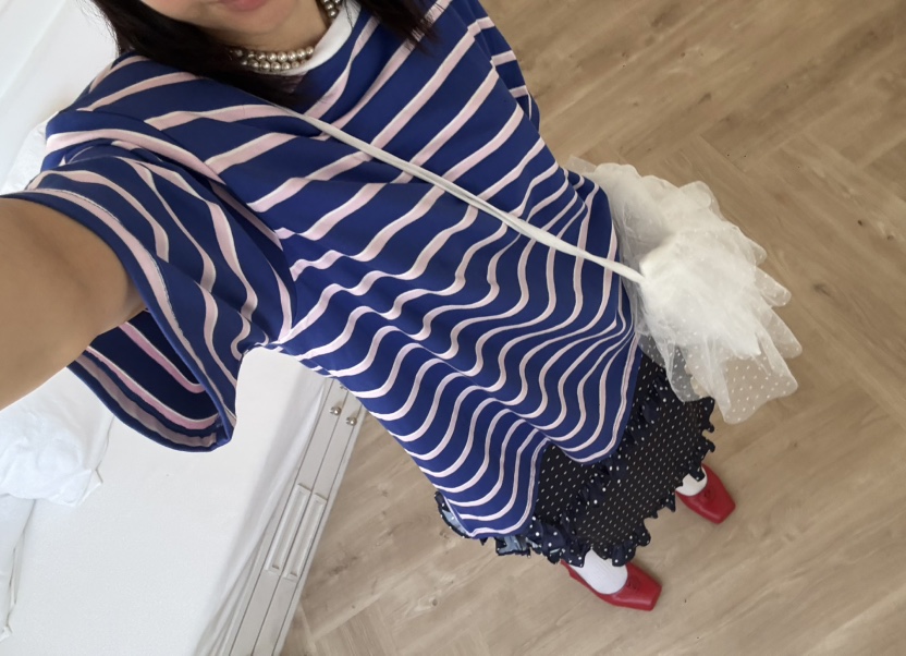 PLATFORM-L韓國東大門代購女裝新品26夏季推薦熱賣T恤海軍PLATFORMT恤