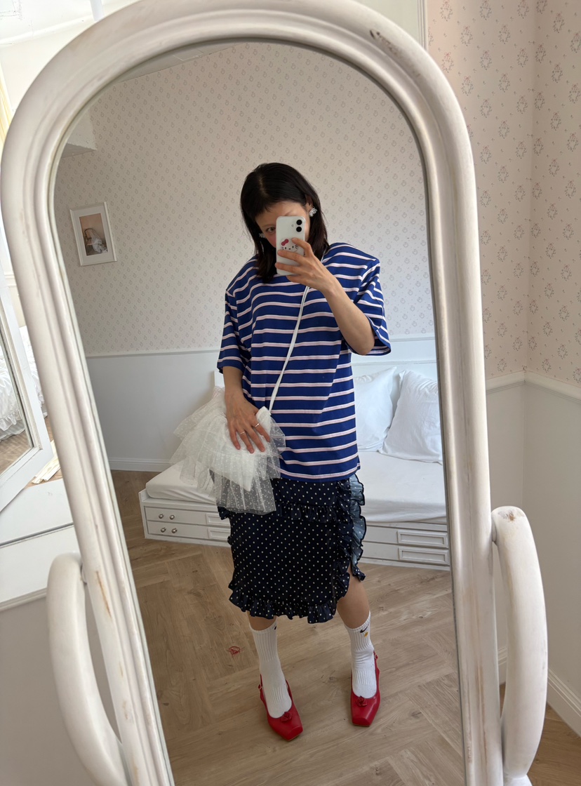 PLATFORM-L韓國東大門代購女裝新品26夏季推薦熱賣T恤海軍PLATFORMT恤