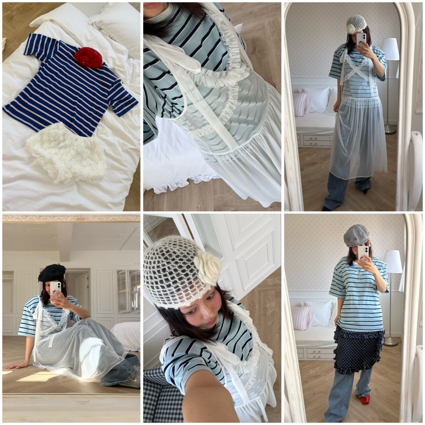 PLATFORM-L韓國東大門代購女裝新品26夏季推薦熱賣T恤海軍PLATFORMT恤