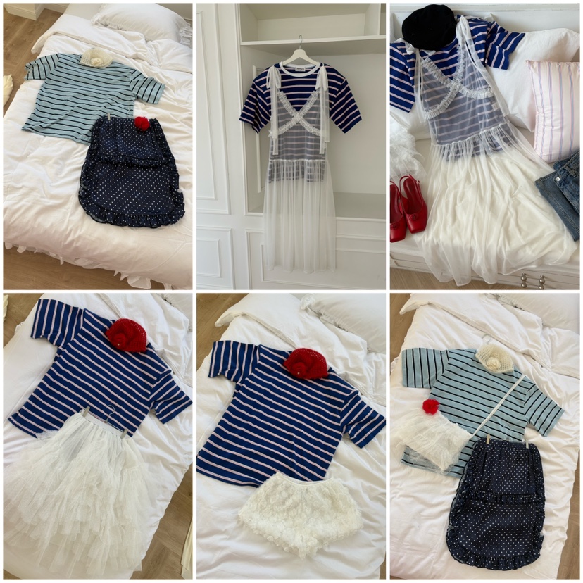 PLATFORM-L韓國東大門代購女裝新品26夏季推薦熱賣T恤海軍PLATFORMT恤