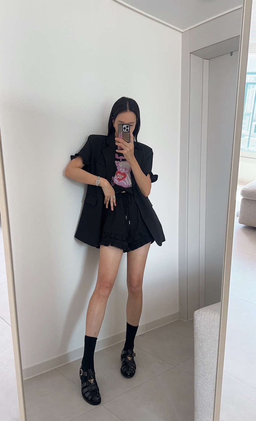 SOUIT韓國代購女士新款26春夏人氣熱賣休閑真品夾克荷葉邊SOUIT by mabel-L夾克