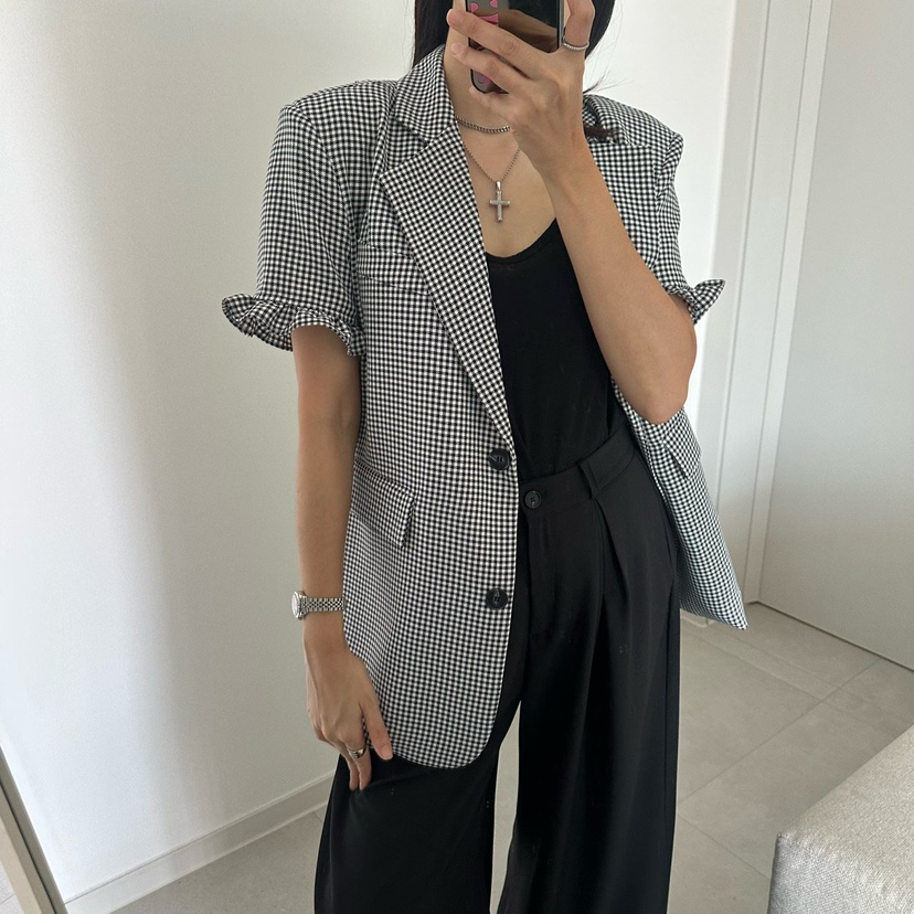 SOUIT韓國代購女士新款26春夏人氣熱賣休閑真品夾克荷葉邊SOUIT by mabel-L夾克