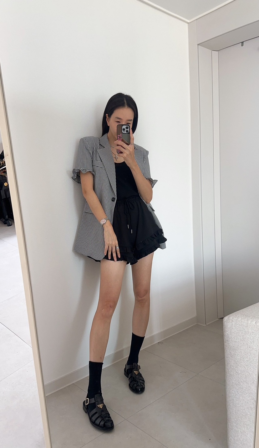 SOUIT韓國代購女士新款26春夏人氣熱賣休閑真品夾克荷葉邊SOUIT by mabel-L夾克