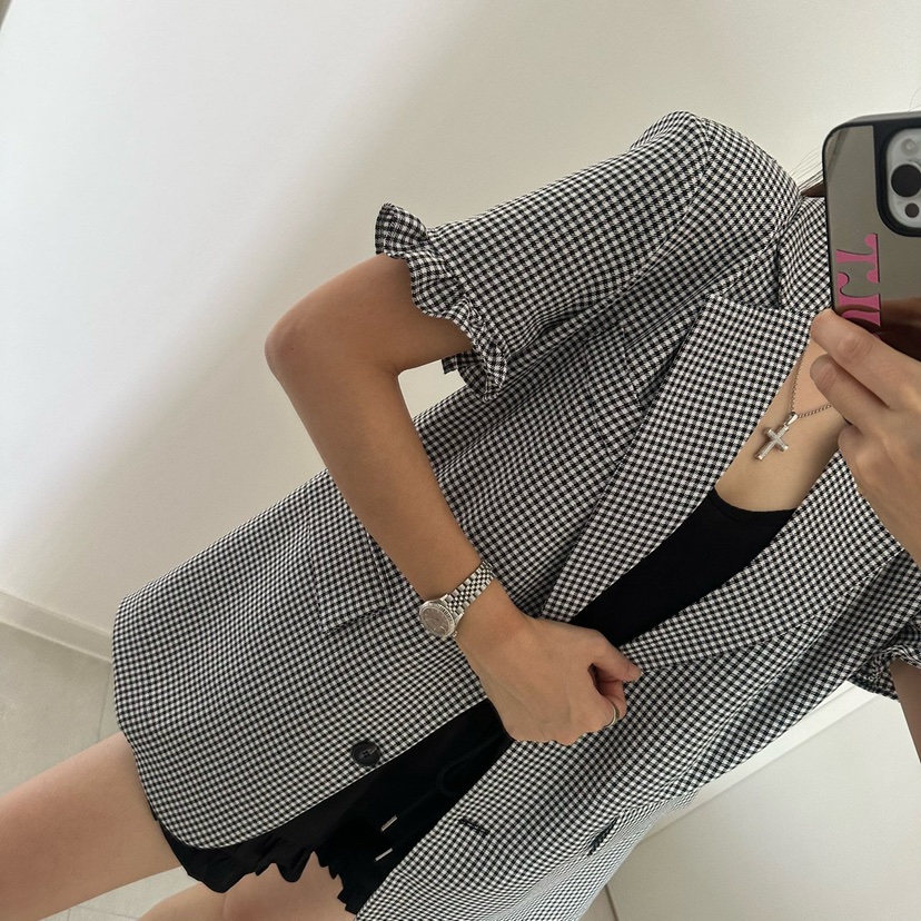 SOUIT韓國代購女士新款26春夏人氣熱賣休閑真品夾克荷葉邊SOUIT by mabel-L夾克