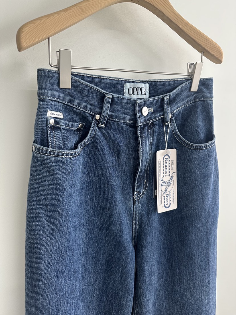 OP PER韓國代購女裝新品休閑熱賣26春夏時尚推薦職業牛仔褲OPPER-simplebeige牛仔褲