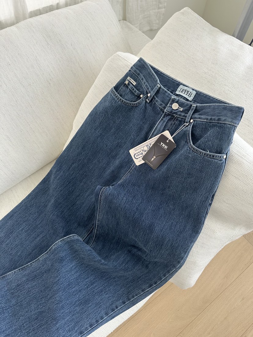 OP PER韓國代購女裝新品休閑熱賣26春夏時尚推薦職業牛仔褲OPPER-simplebeige牛仔褲