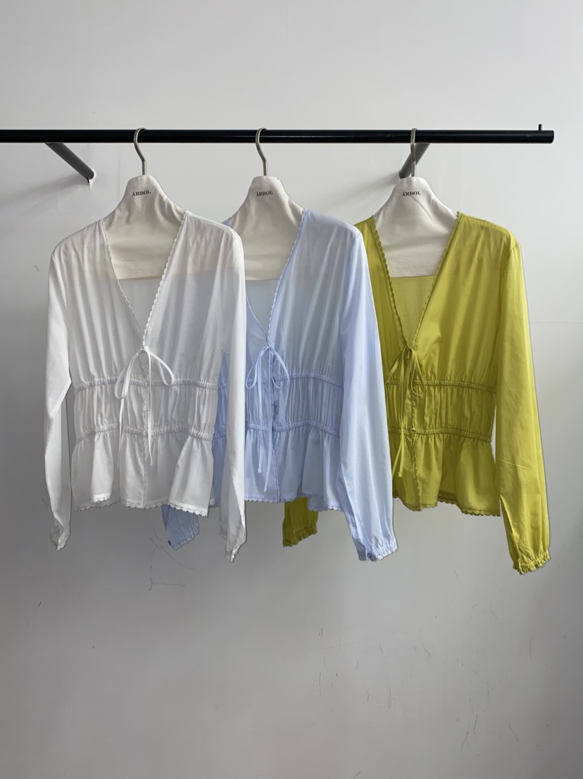 ARBOL東大門代購女士新品時尚26春夏職業襯衫蕾絲衫亞麻布ARBOL襯衫/蕾絲衫