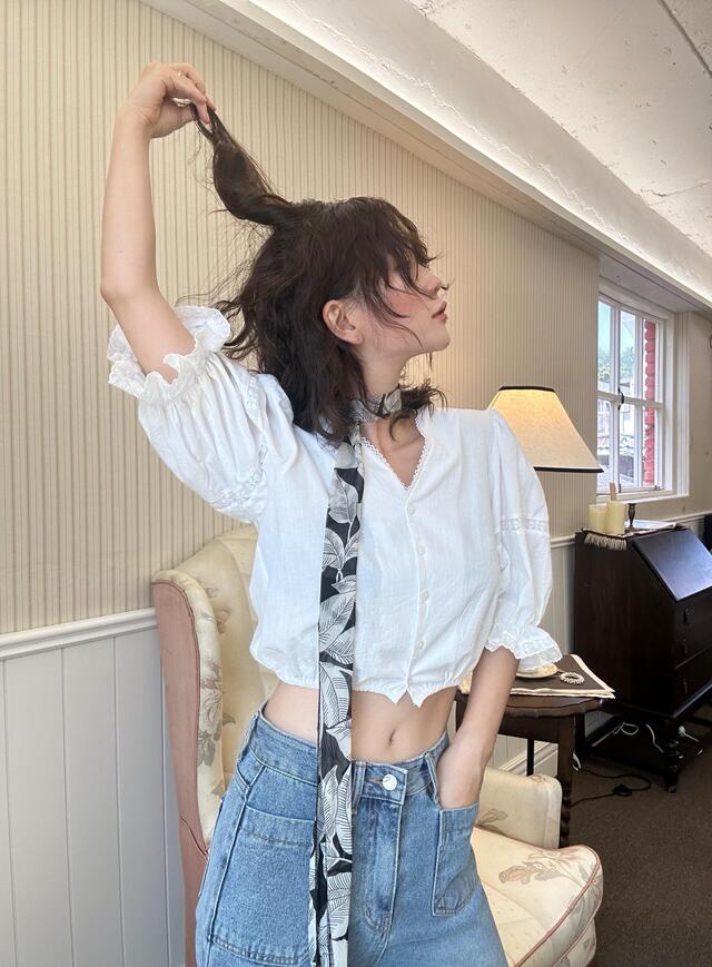 LETAILOR東大門直郵女裝新品休閑真品時尚26春夏襯衫蕾絲衫LETAILOR襯衫/蕾絲衫