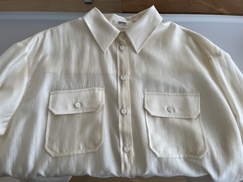 OP PER東大門實拍女裝新款推薦人氣時尚熱賣休閑襯衫蕾絲衫OPPER-simplebeige襯衫/蕾絲衫